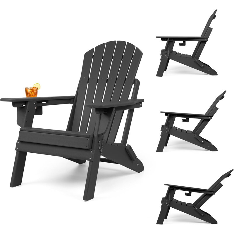 Highland Dunes Unicoi Plastic Folding Adirondack Chair & Reviews Wayfair